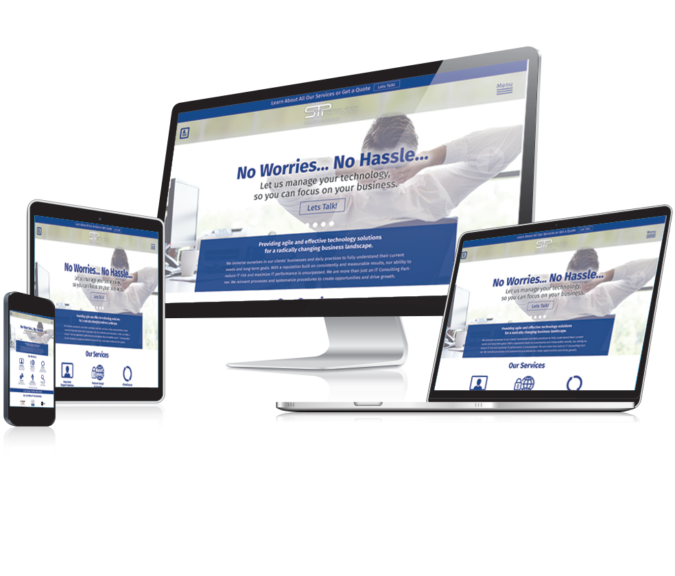 WordPress website redesign - shown on a website, tablet and mobile devices