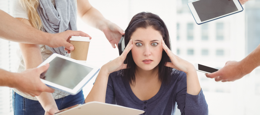 business woman stress out